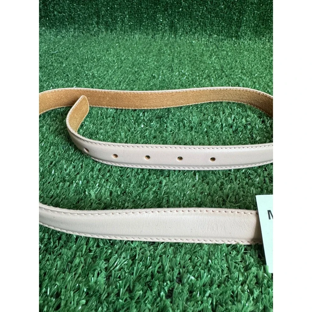 American Apparel Mauve Pink Skinny Feathered Edge Leather Belt